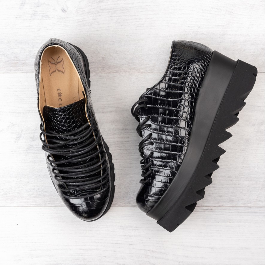 Pantofi - .Lyon - Croco Black